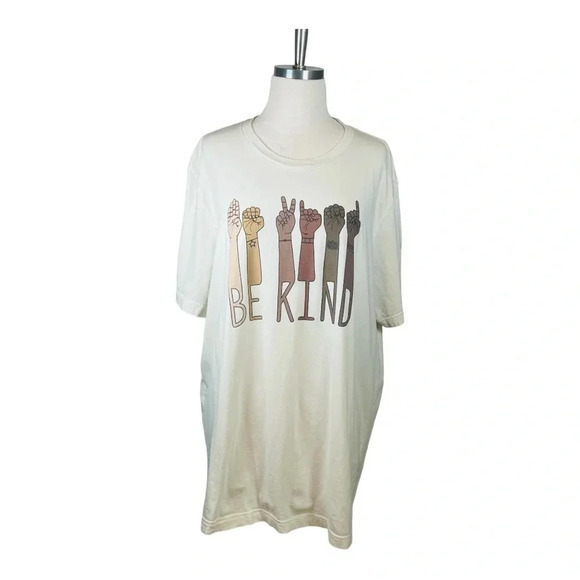 BE‎ KIND SIGN LANGUAGE GRAPHIC TEE UNISEX 100% COTTON SIZE 2XL - Picture 2 of 7